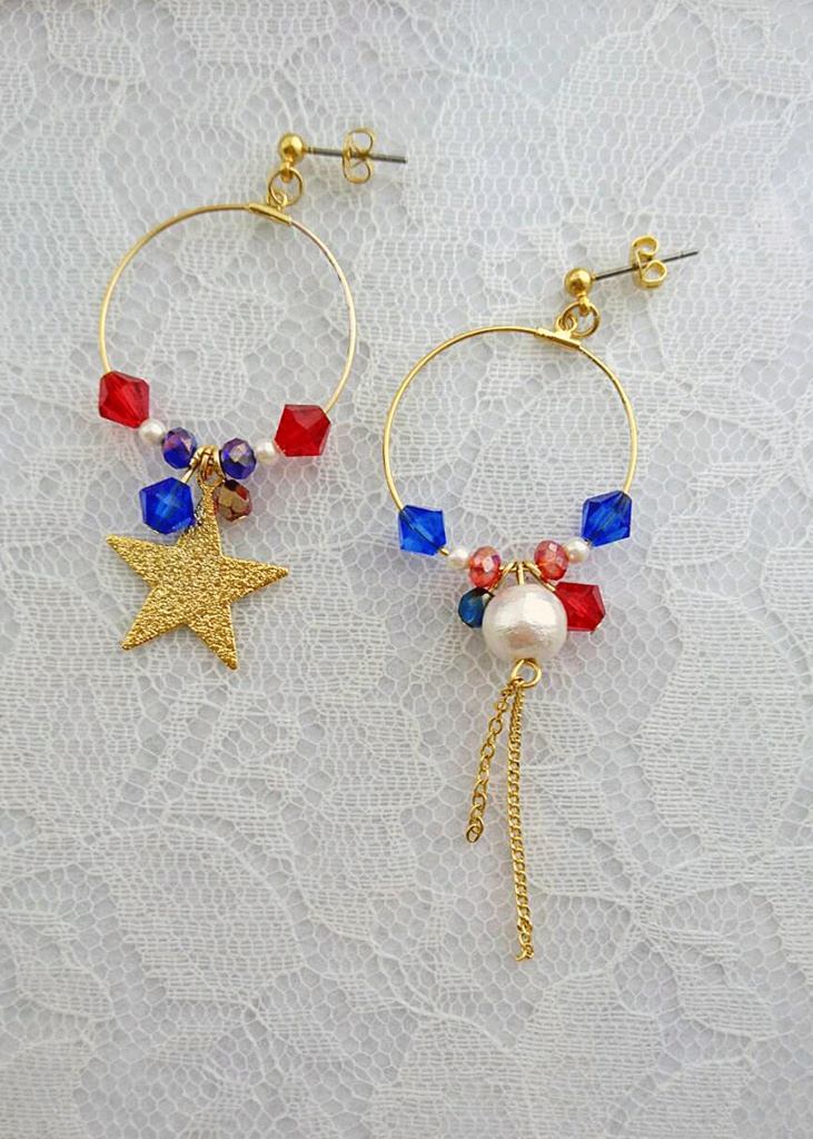 星とコットンパールのTrickstar イメージピアス(イヤリング)