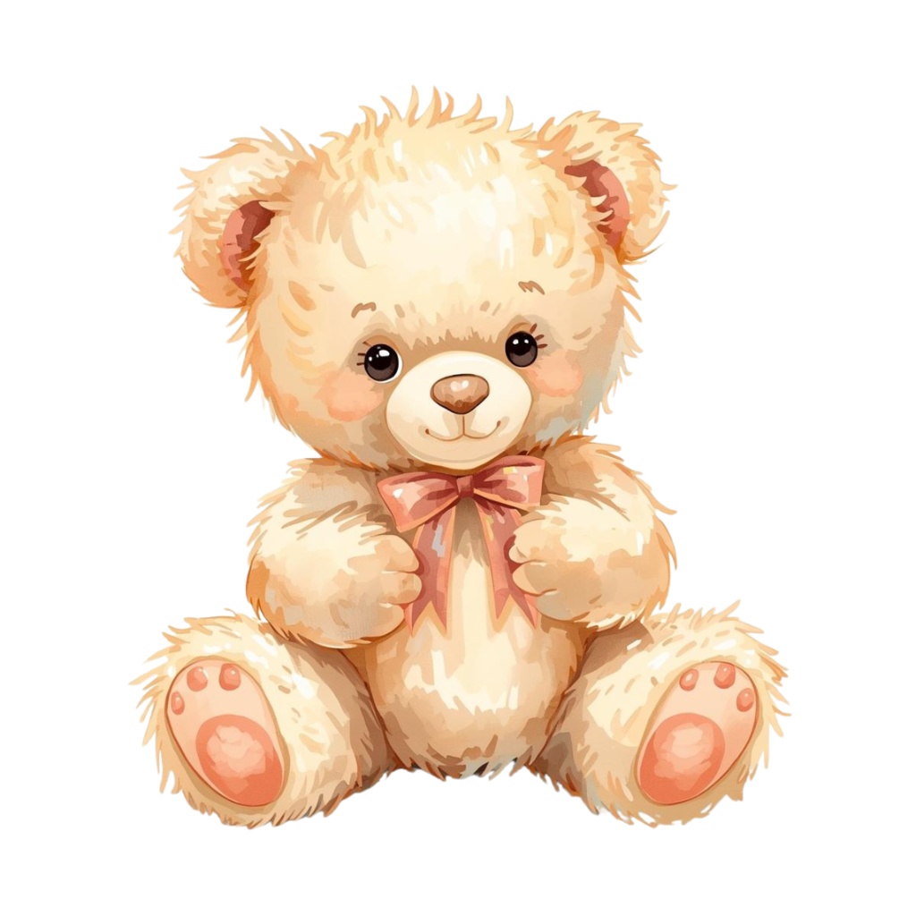 【可愛い小動物】テディベア風クリップアート - 13点セット(PNG背景透過)