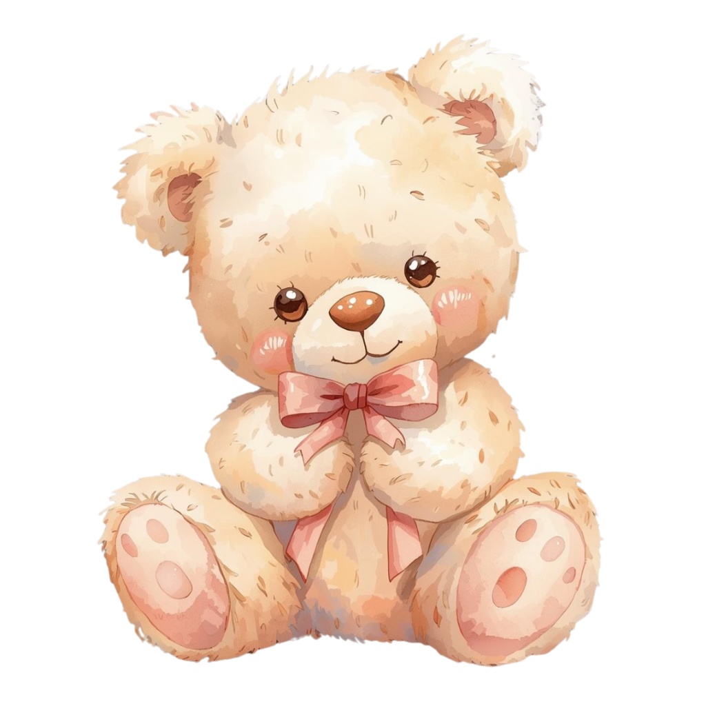 【可愛い小動物】テディベア風クリップアート - 13点セット(PNG背景透過)