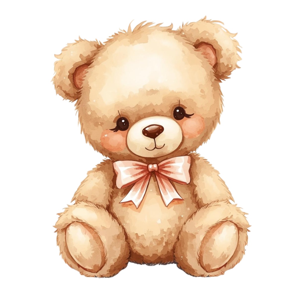 【可愛い小動物】テディベア風クリップアート - 13点セット(PNG背景透過)