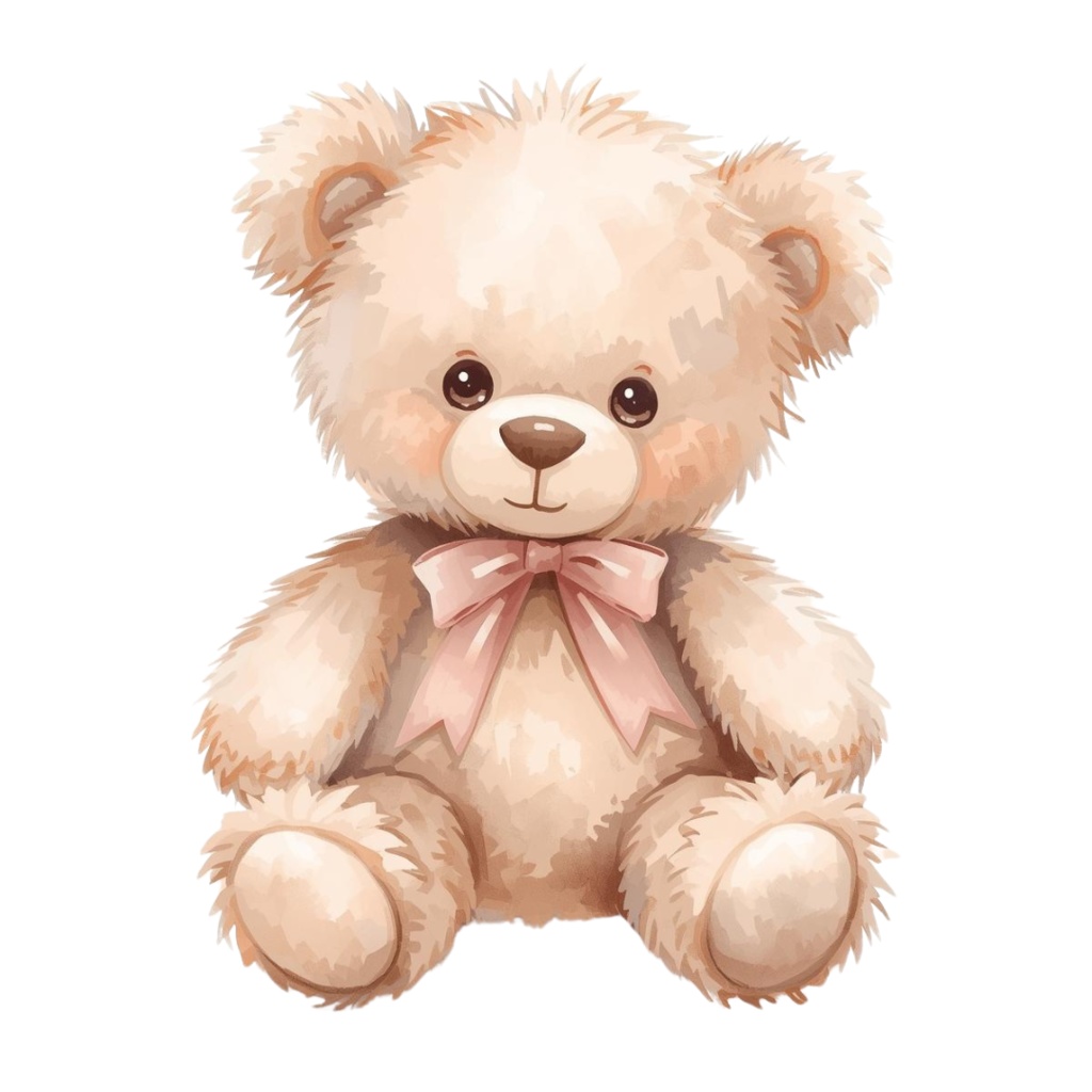 【可愛い小動物】テディベア風クリップアート - 13点セット(PNG背景透過)