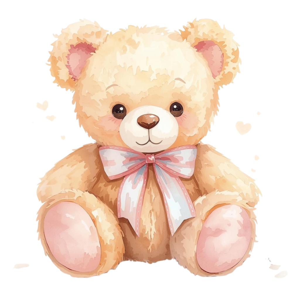 【可愛い小動物】テディベア風クリップアート - 13点セット(PNG背景透過)