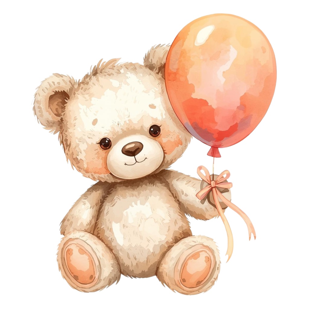 【可愛い小動物】テディベア風クリップアート - 13点セット(PNG背景透過)