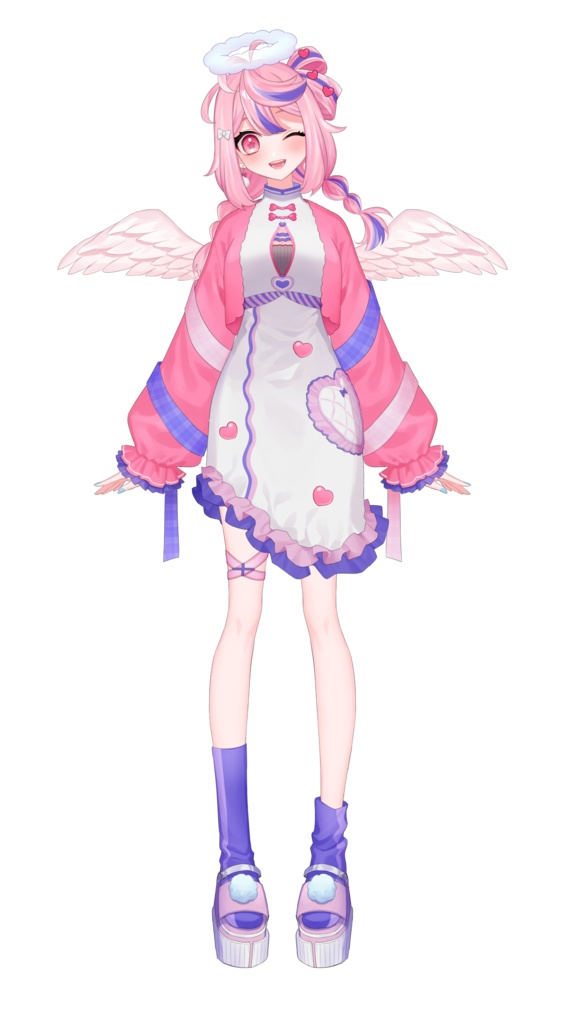 【汎用モデル】ピンクな天使っぽい女の子【VTS対応】