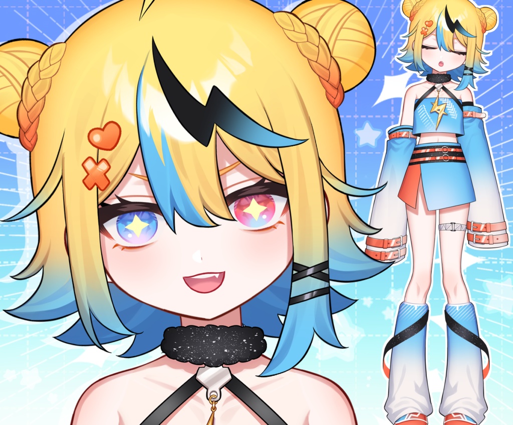 【汎用モデル】雷気モチーフの元気そうな女の子【VTS対応】