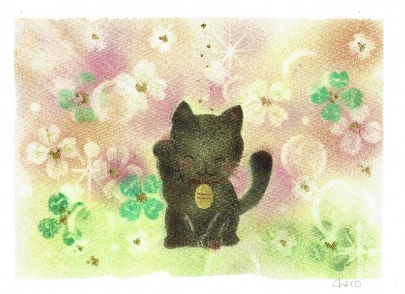 手描き作品「Four leaf clover」