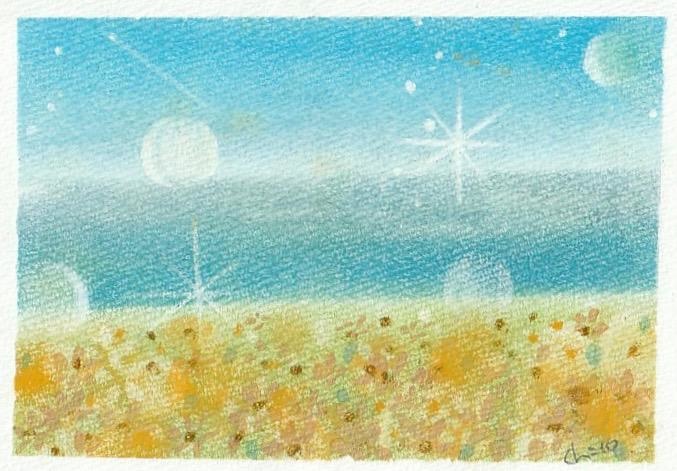 【海の見える菜の花畑】原画