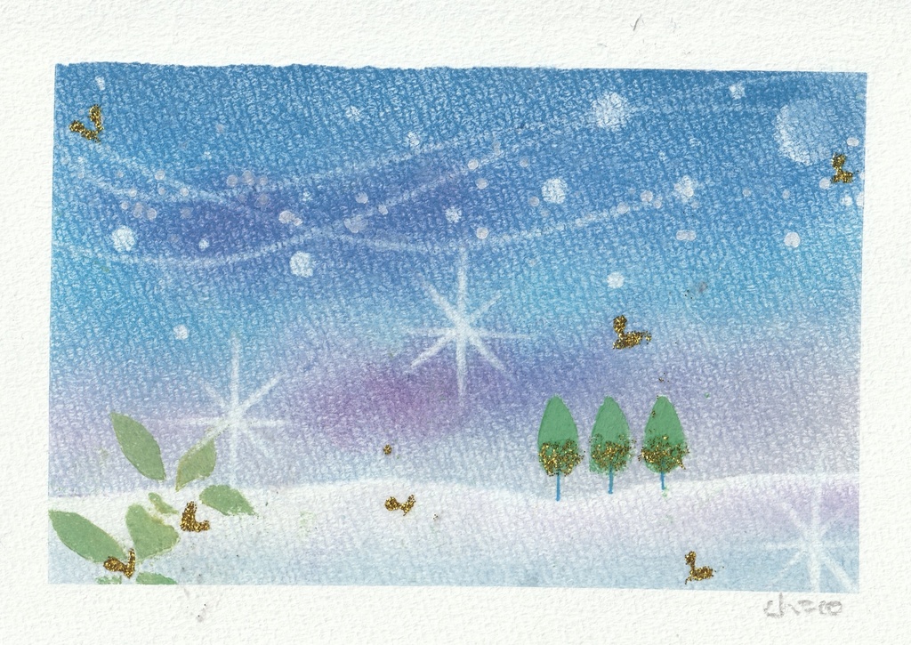 【幸せの木｜やさしい青】原画