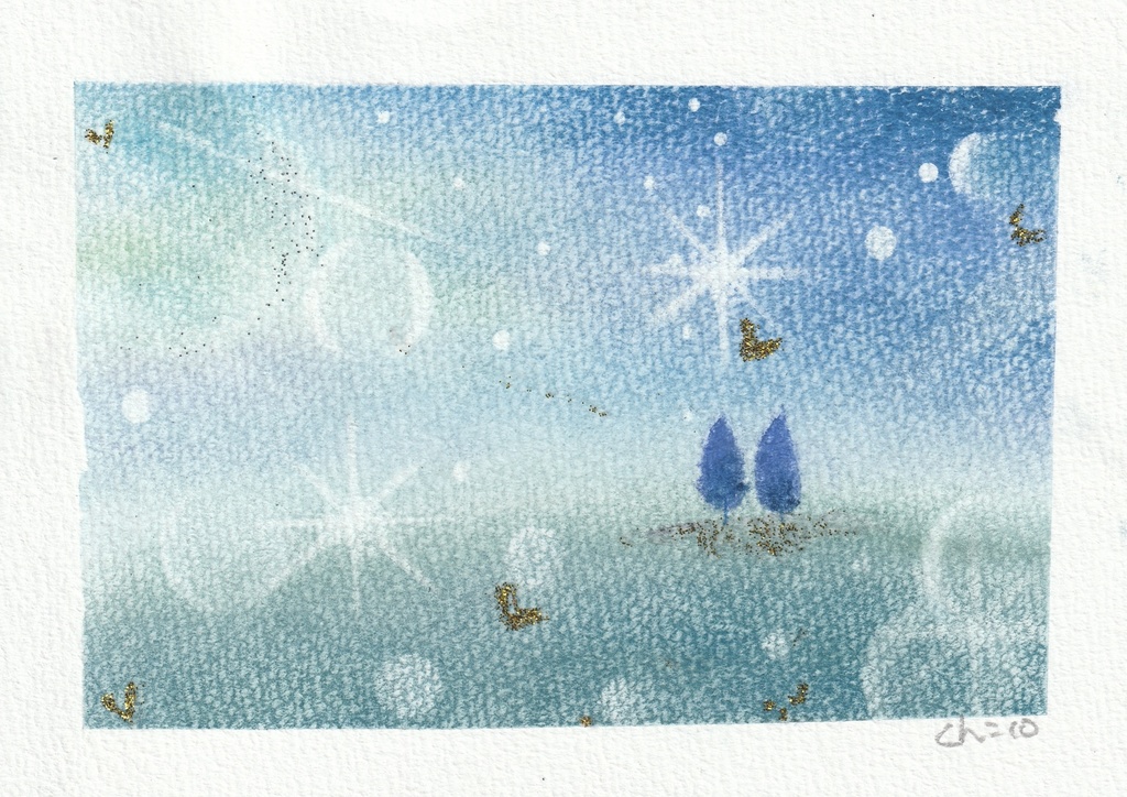 【月の綺麗な夜明け】原画