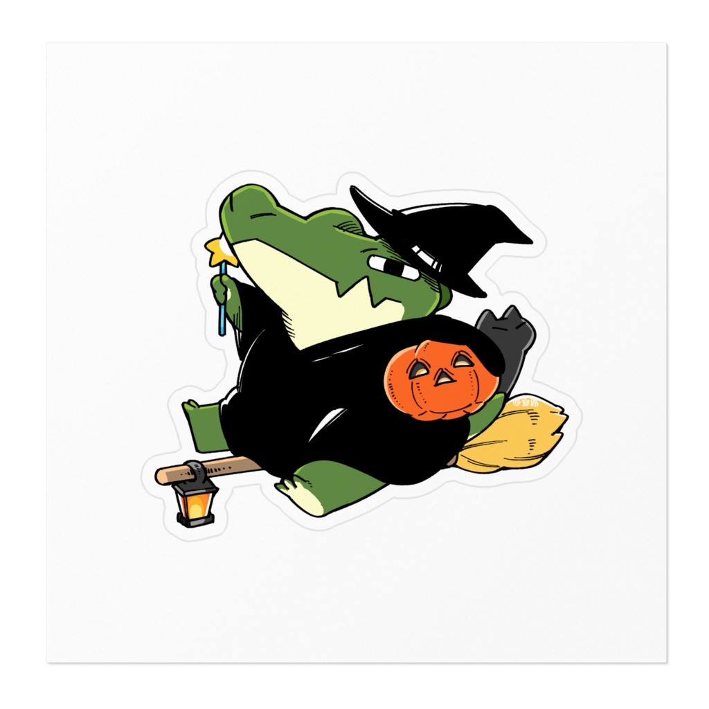 仕事ができるワニさんステッカー 魔女っ子