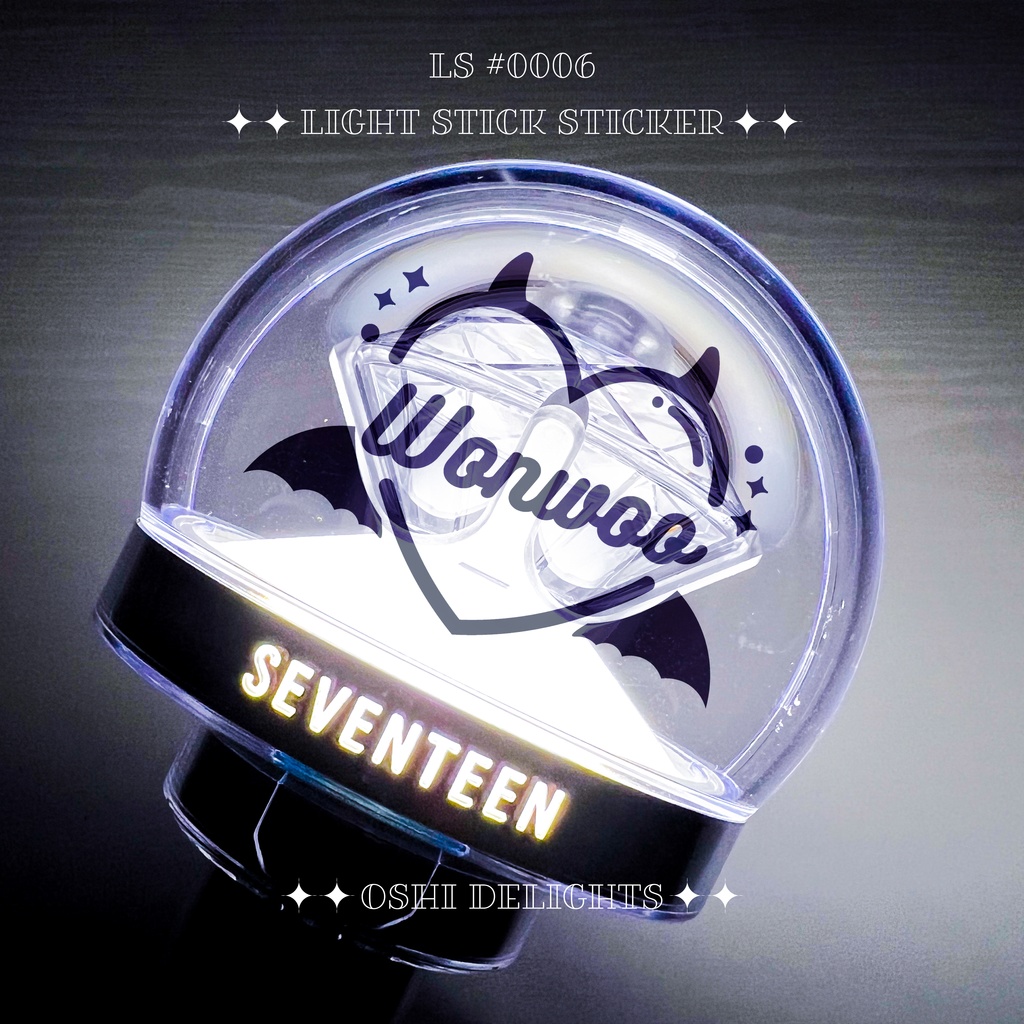 WONWOO ウォヌ SEVENTEEN セブチ CARAT棒 デコ ホログラムステッカー ペンライト シール devil