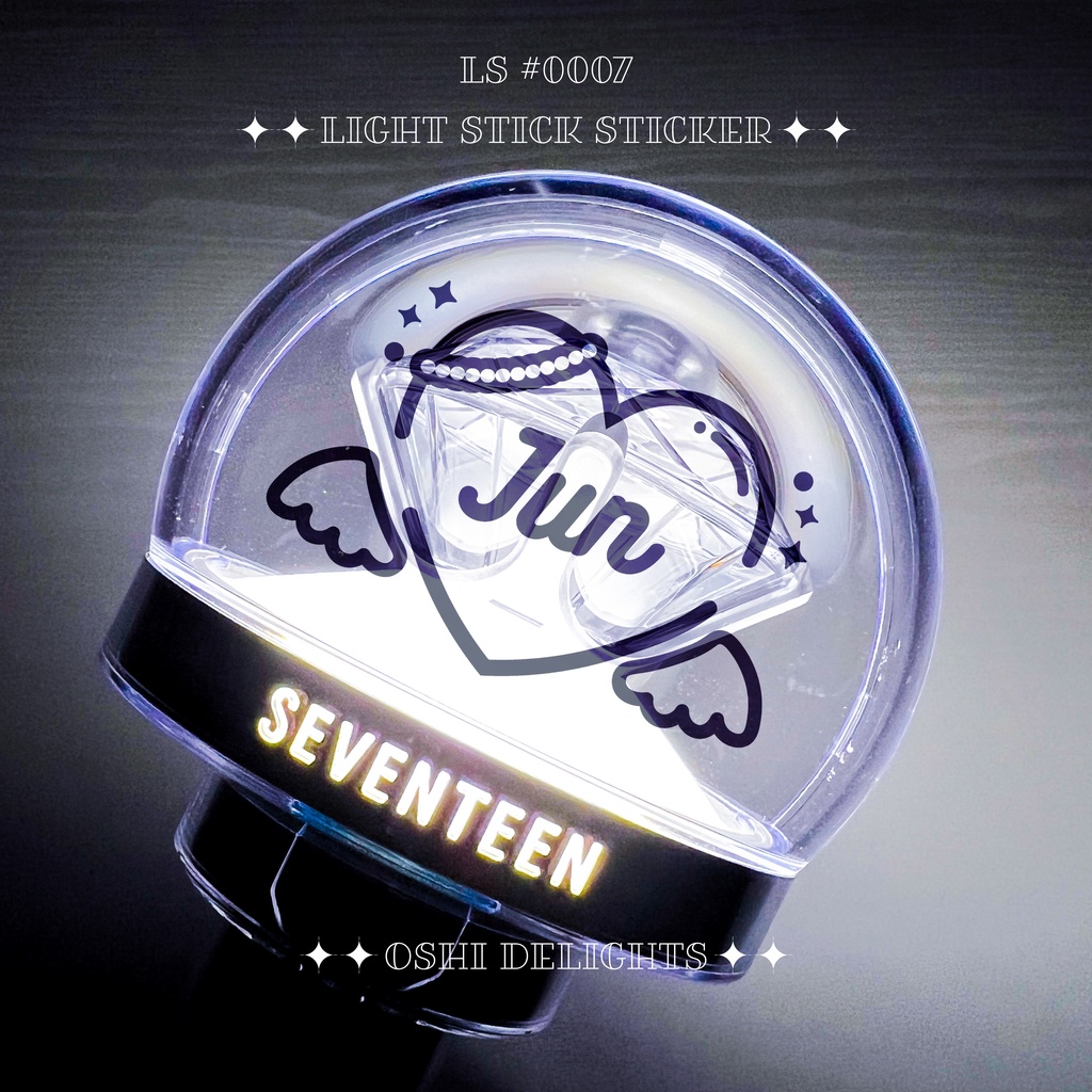 JUN ジュン SEVENTEEN セブチ CARAT棒 デコ ホログラムステッカー ペンライト シール angel