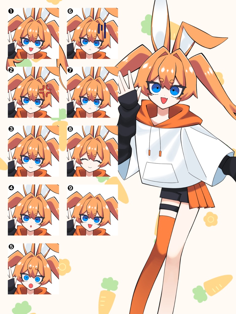 【立ち絵素材】うさみみの少女【差分あり】