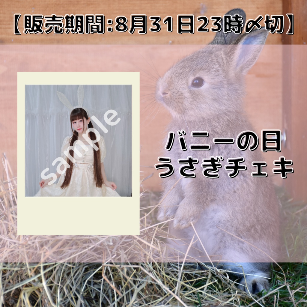 【販売期間:8月31日23時〆切】バニーの日うさぎチェキ