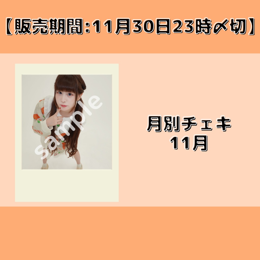 【販売期間:11月30日23時〆切】月別チェキ11月