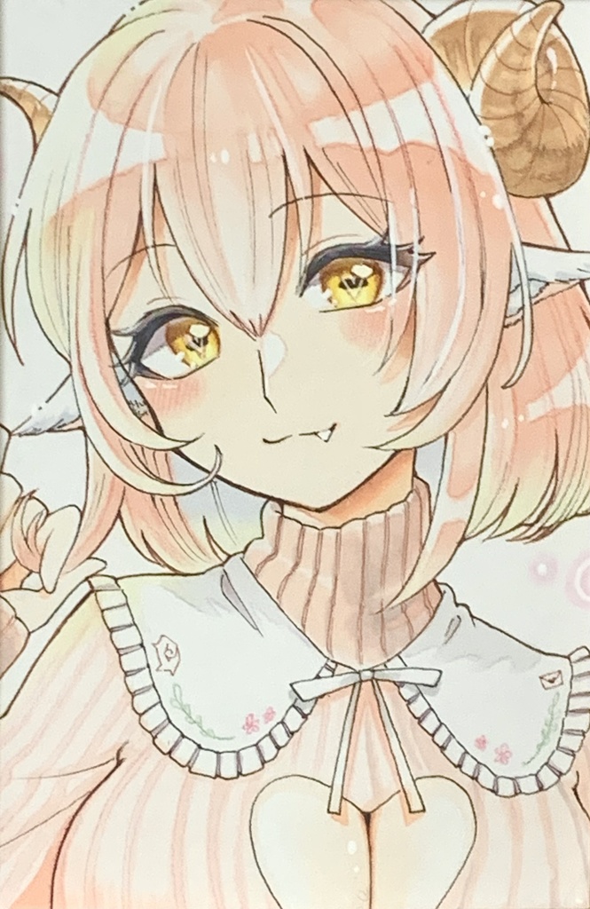 創作・アナログイラスト・ショートヘアー