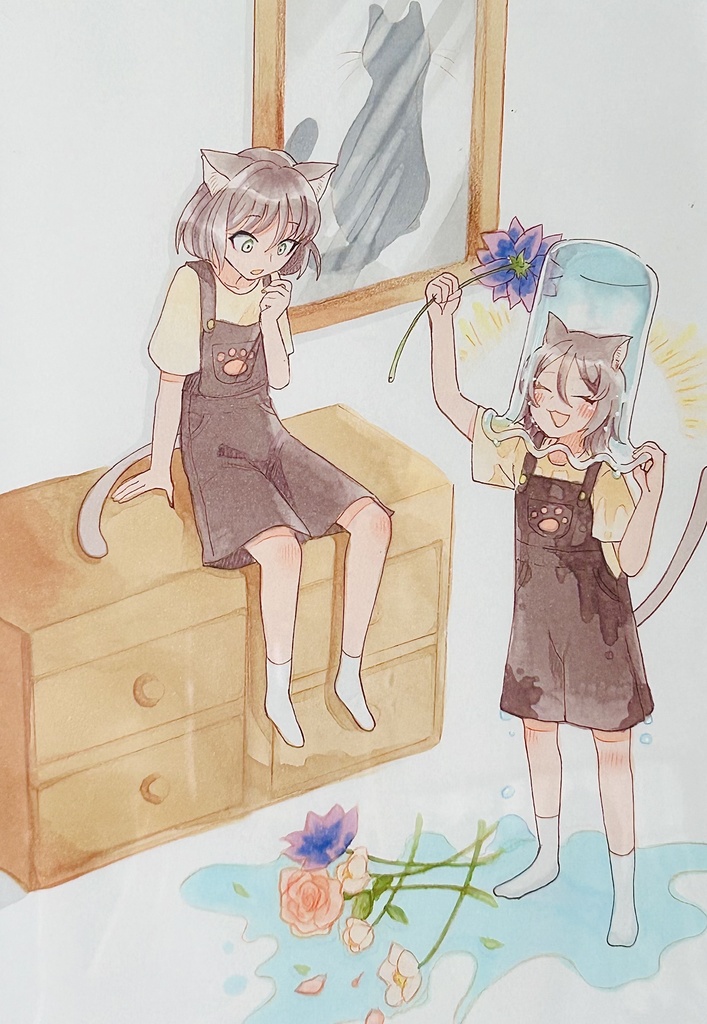 額付き オリジナル ケモ耳 双子