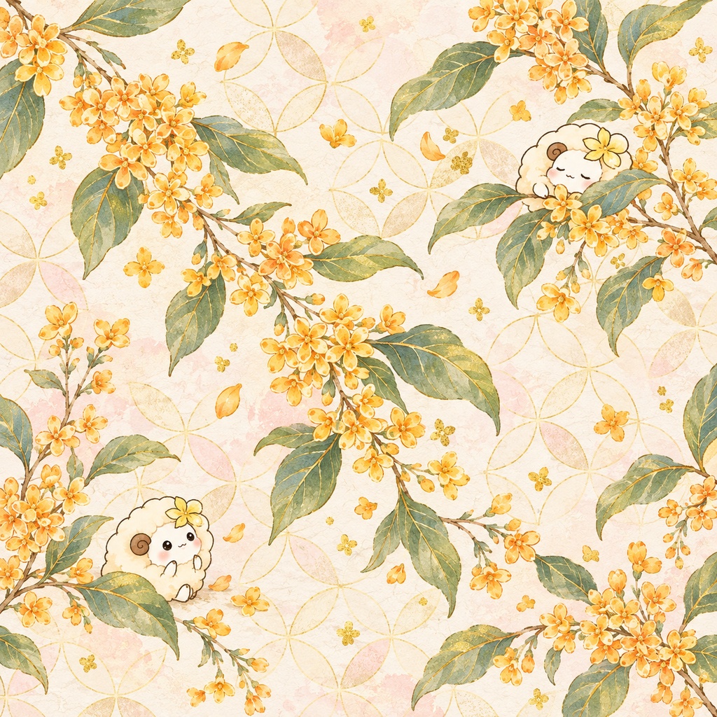 lilyatelier〜秋の金木犀&楓 デザインペーパー10枚セット〜