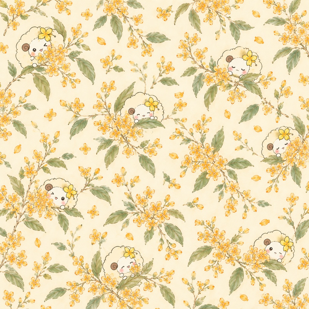 lilyatelier〜秋の金木犀&楓 デザインペーパー10枚セット〜