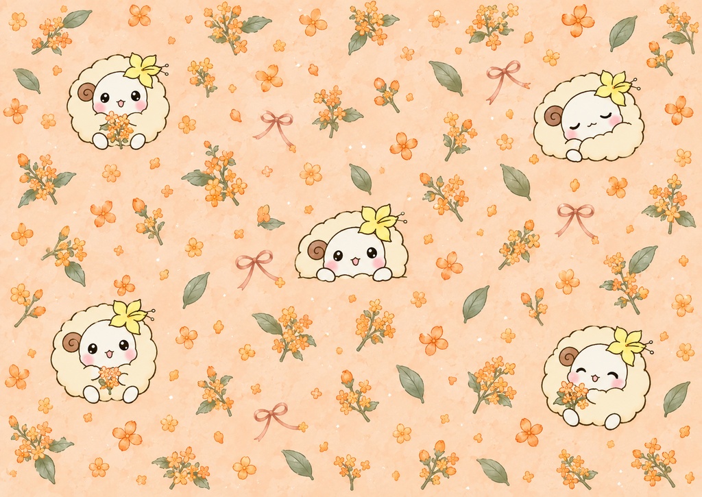 lilyatelier〜秋の金木犀&楓 デザインペーパー10枚セット〜