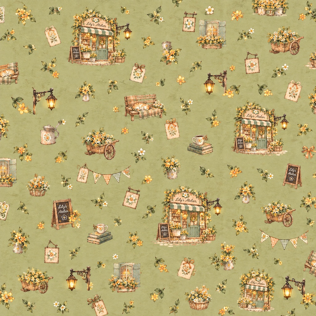 デザインペーパーLilyAtelier_カントリー柄10枚セット