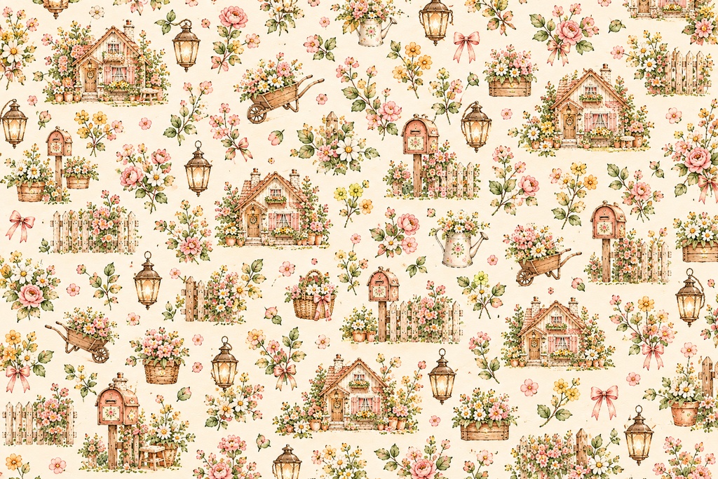 デザインペーパーLilyAtelier_カントリー柄10枚セット