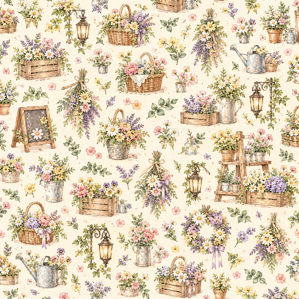 デザインペーパーLilyAtelier_カントリー柄10枚セット