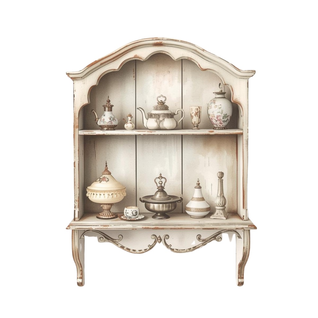 アンティーク調水彩クリップアート集45点可愛いキッチン雑貨とインテリア雑貨