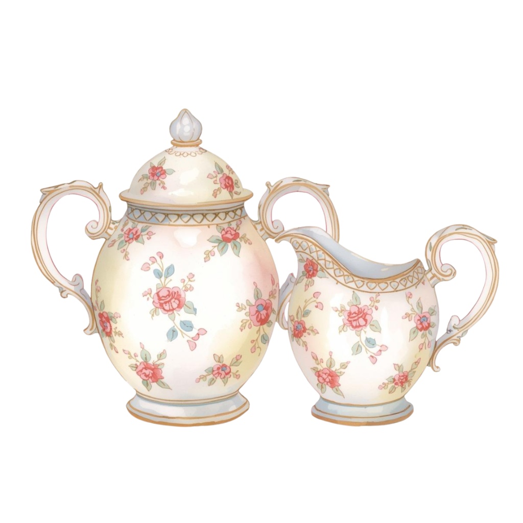 アンティーク調水彩クリップアート集45点可愛いキッチン雑貨とインテリア雑貨