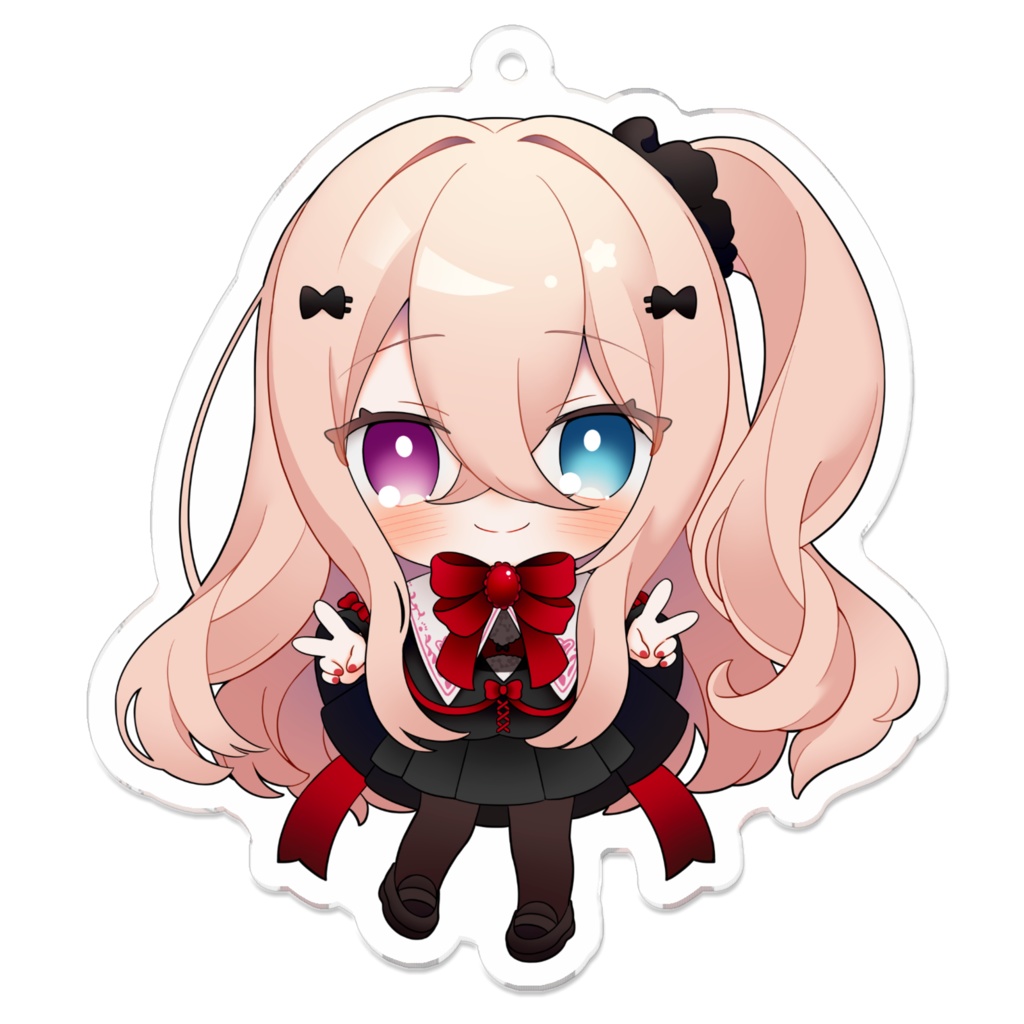 ダブルピース(ｖ˙˘˙ｖ) アクリルキーホルダー