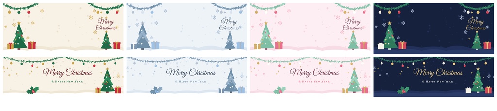 【IRIAM・Vライバー】クリスマス返礼品・デジタルグッズ素材セット 6種×4色|Canva+透過PNG