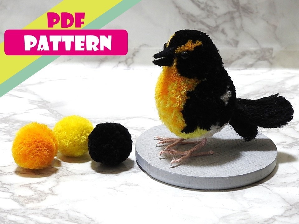 Wild Bird Pom-Pom Pattern & Tutorial vol.12
