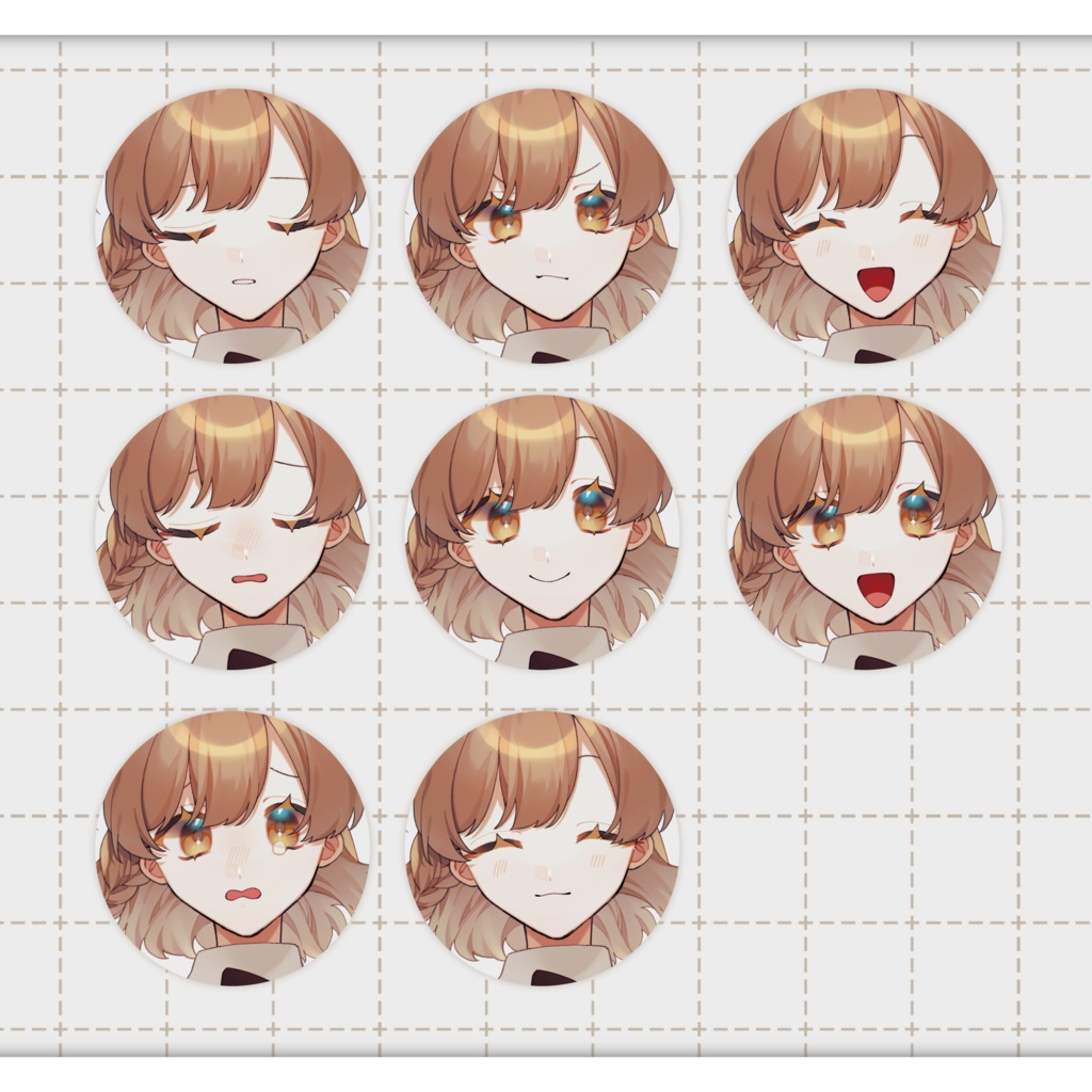 【立ち絵素材】ショートボブ女性【表情差分8種】