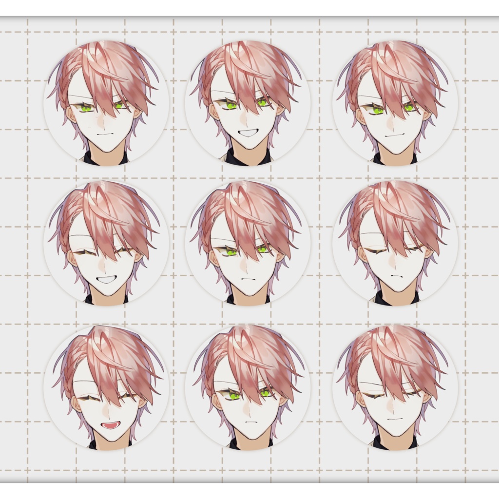 立ち絵素材】ピンク髪スーツ男性【表情差分9種】 - 346号室 - BOOTH