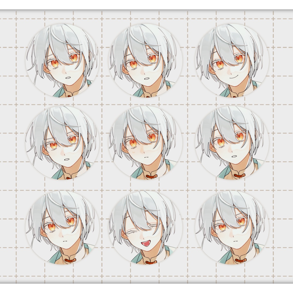 【立ち絵素材】白髪【表情差分11/9種+年齢差分有】