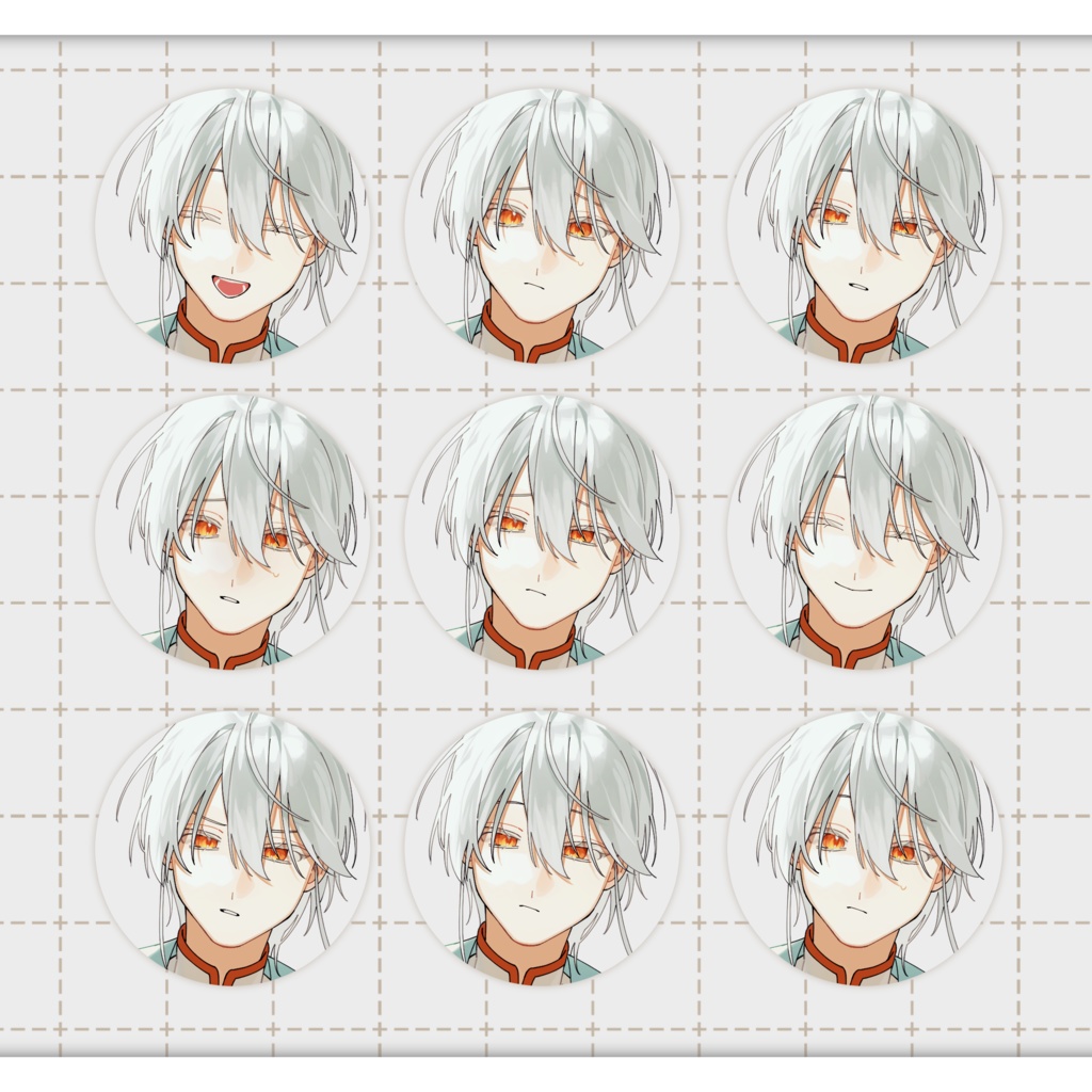 【立ち絵素材】白髪【表情差分11/9種+年齢差分有】