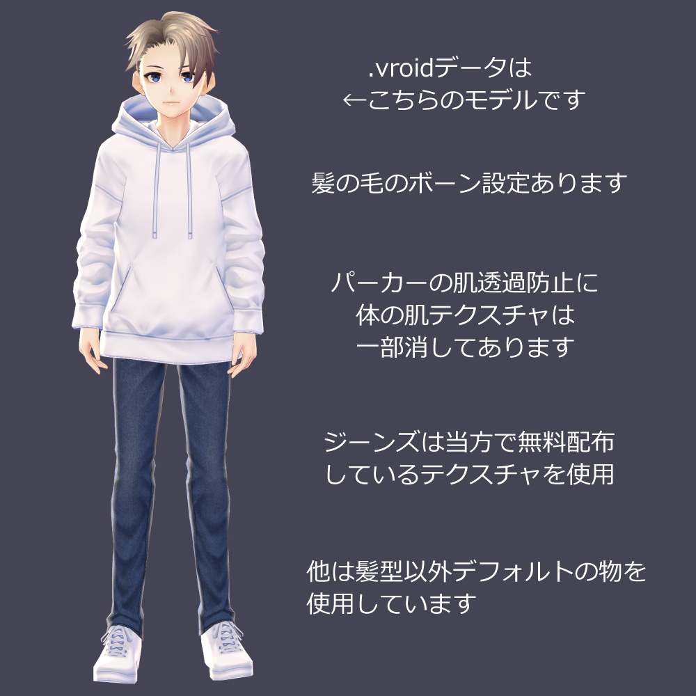 【VRoid用】【正式版】男性用ヘアプリセット / VRoid male hair preset "Stable ver."