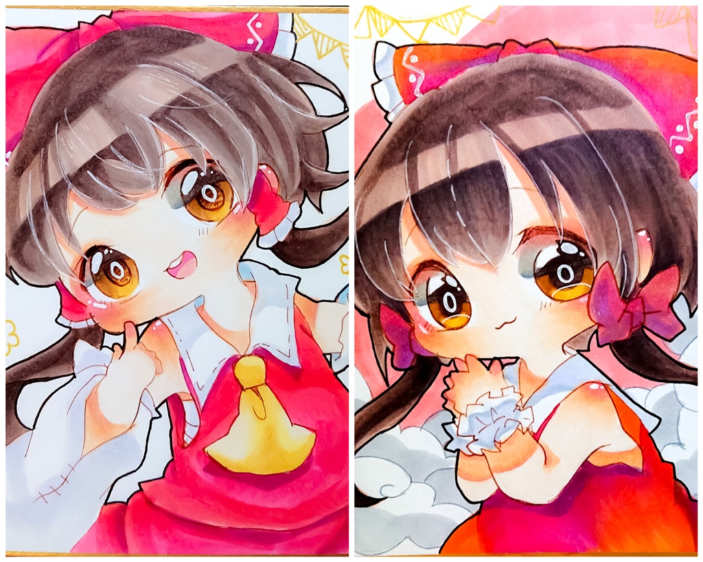 東方 霊夢 原画色紙 レモンライム Booth