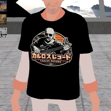 【VRoid 】カルロスレコード オリジナルロゴT ブラック