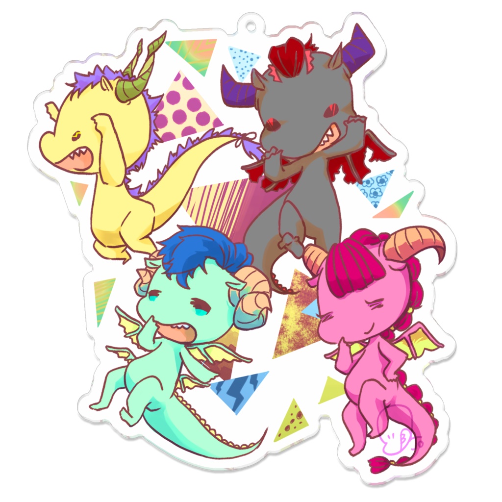 ミニドラゴンアクリルキーホルダー(コーティング)