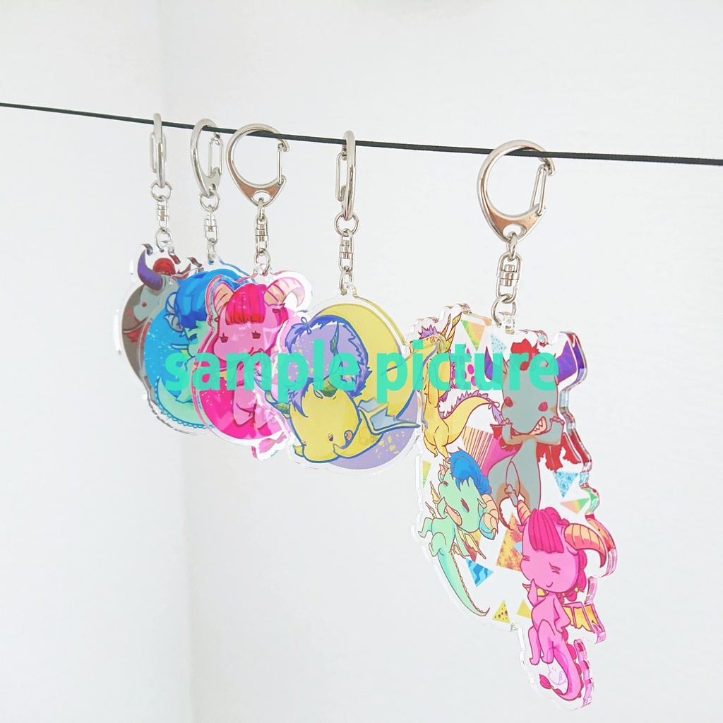 ミニドラゴン水色アクキー