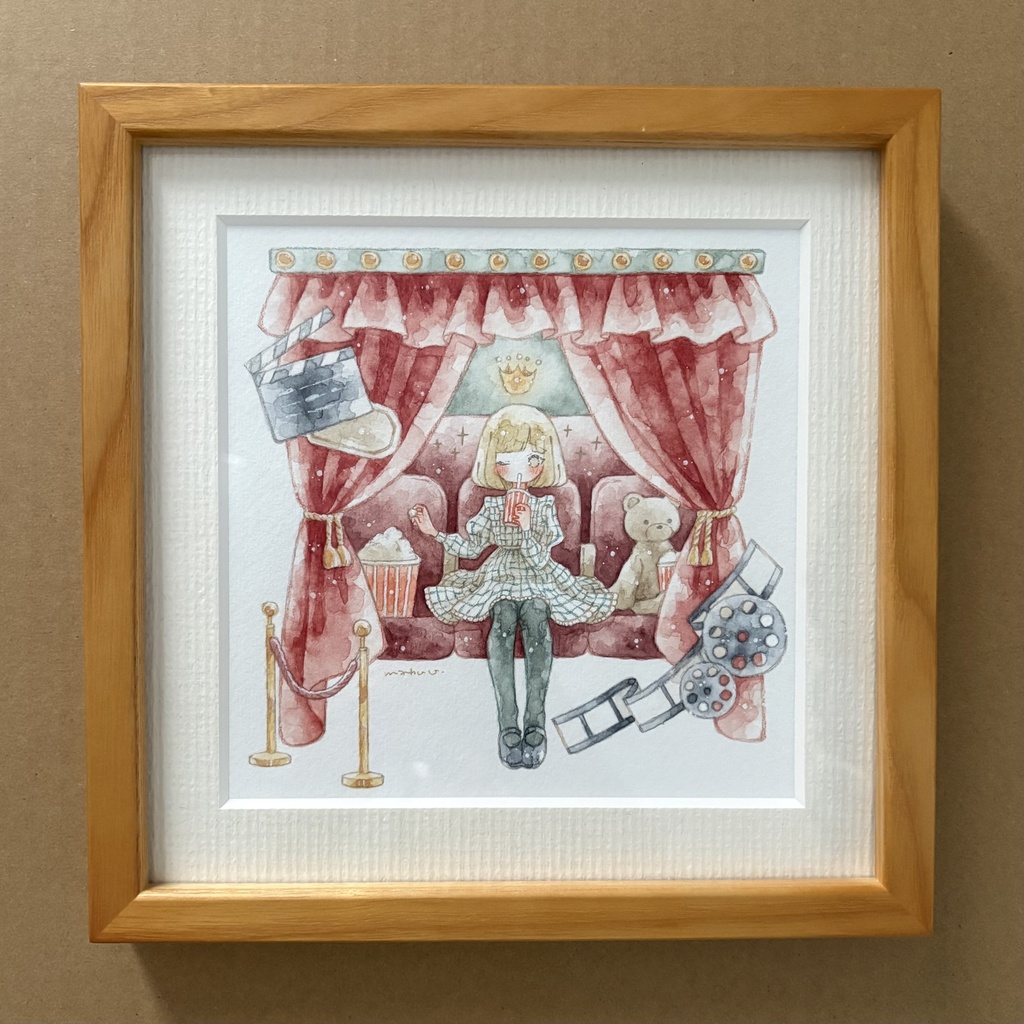 額装原画「週末は特等席で」