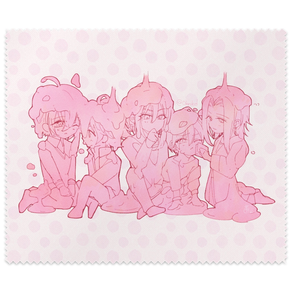 創作BL 受けの子5人イラストなメガネ拭き