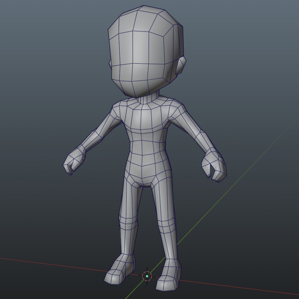 【3D素体】リギング&UV展開済!3頭身1000ポリモデル