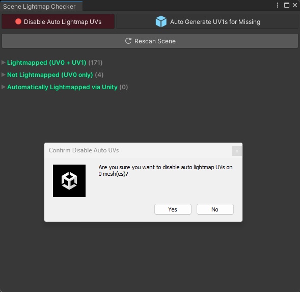 Scene Lightmap Checker for Unity