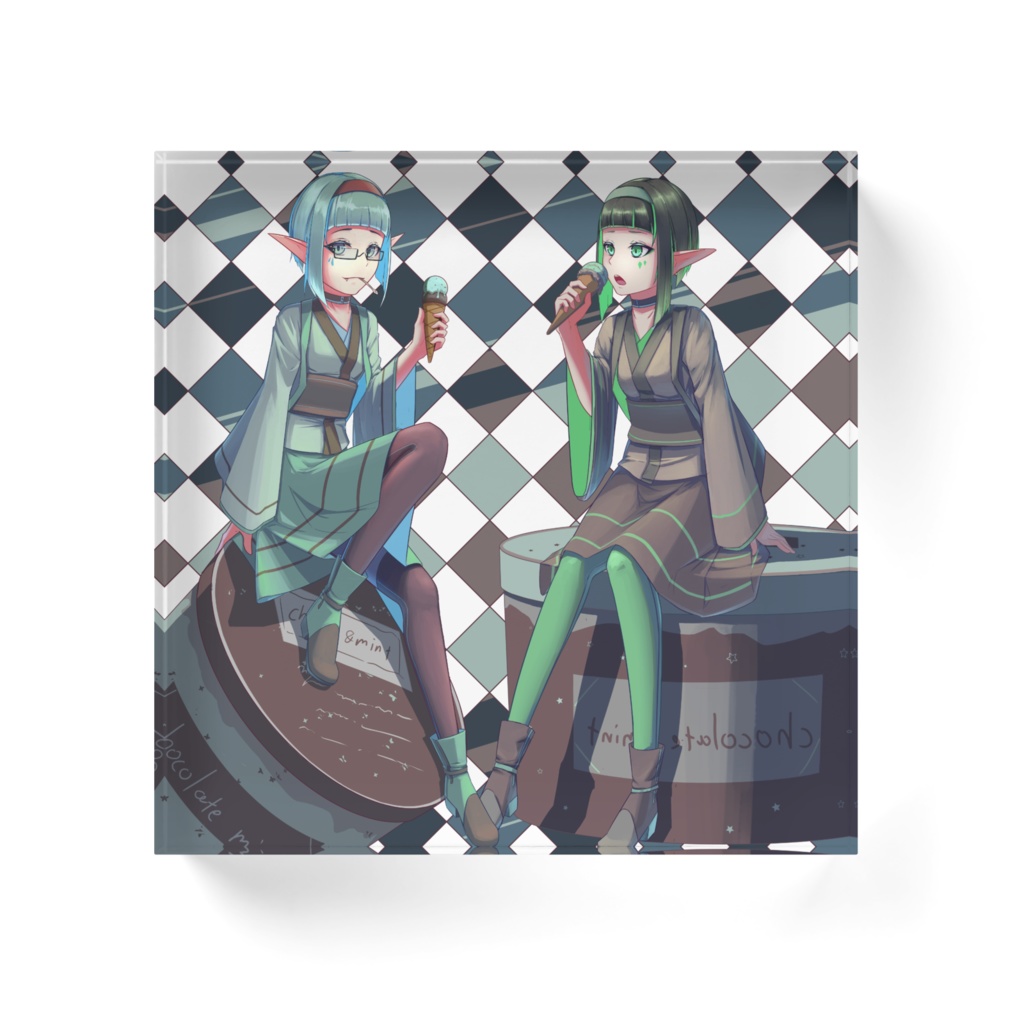 チョコミントちゃんずアクリルブロック