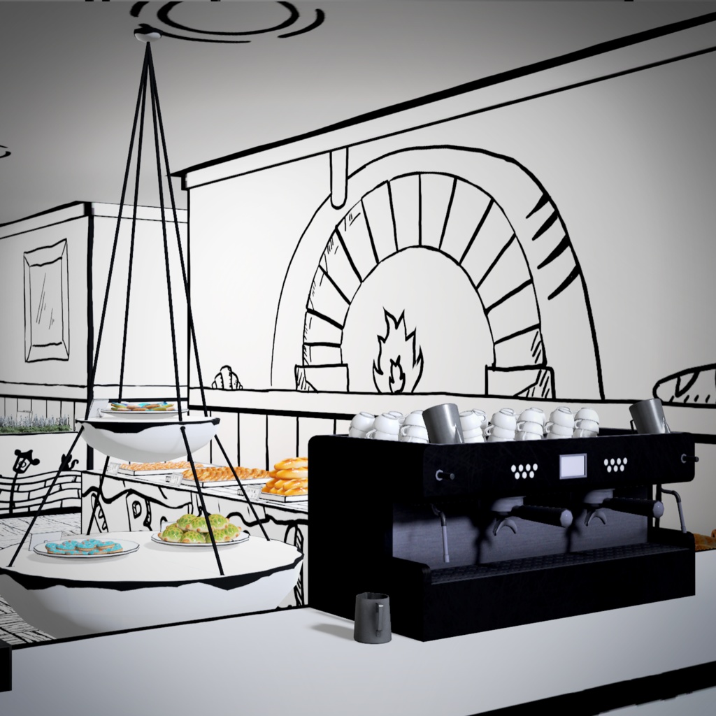 ▣Warudo Standard▣ 2D Toon Cafe