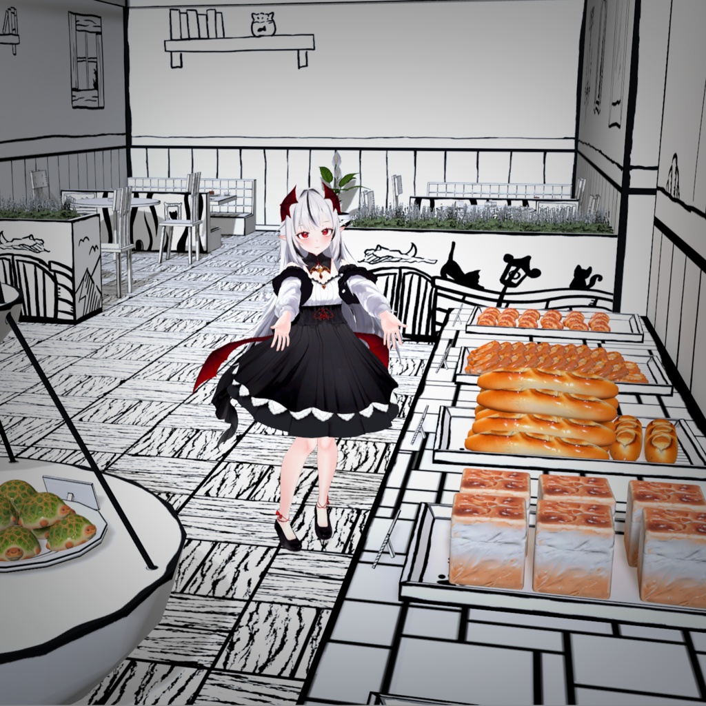 ▣Warudo Standard▣ 2D Toon Cafe