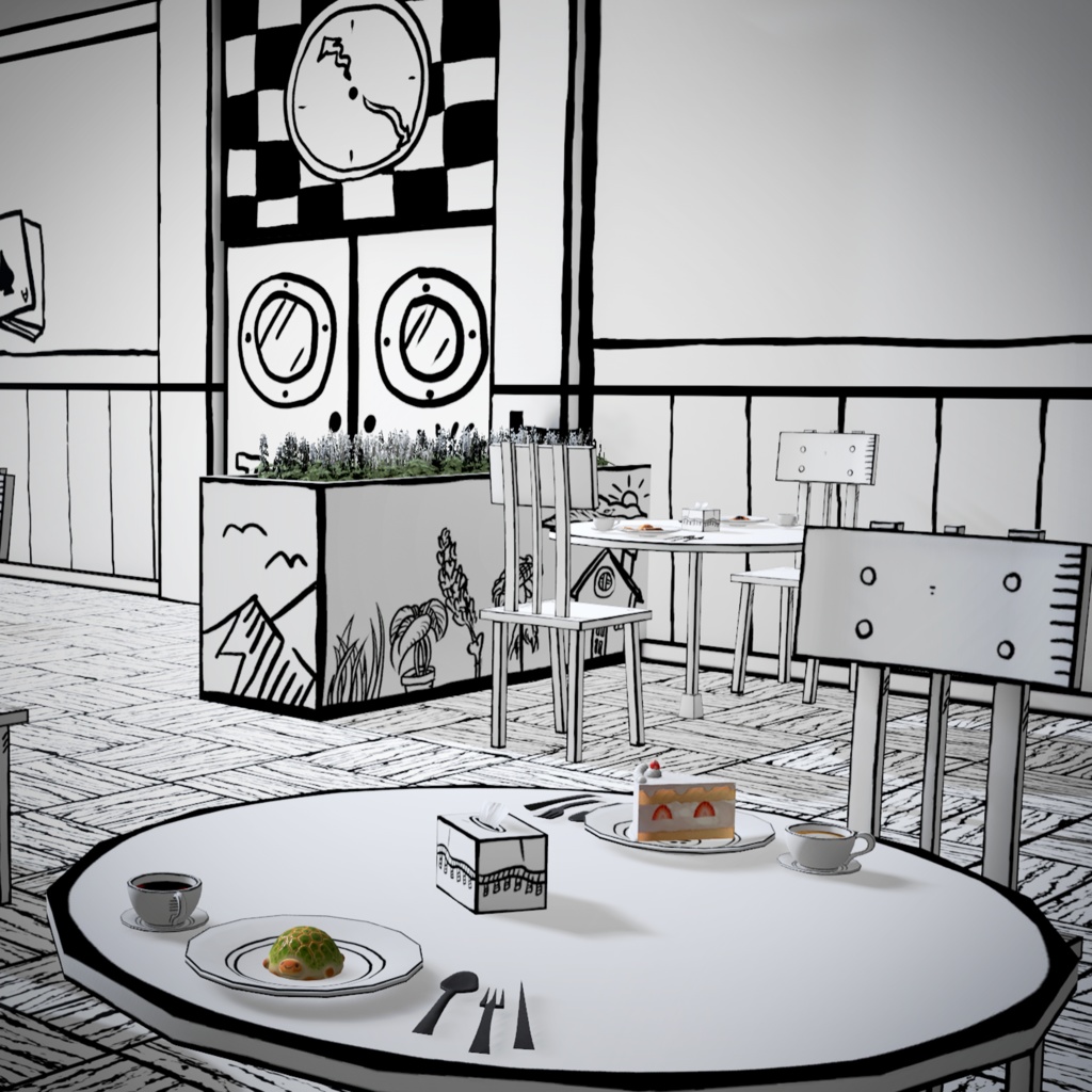 ▣Warudo Standard▣ 2D Toon Cafe