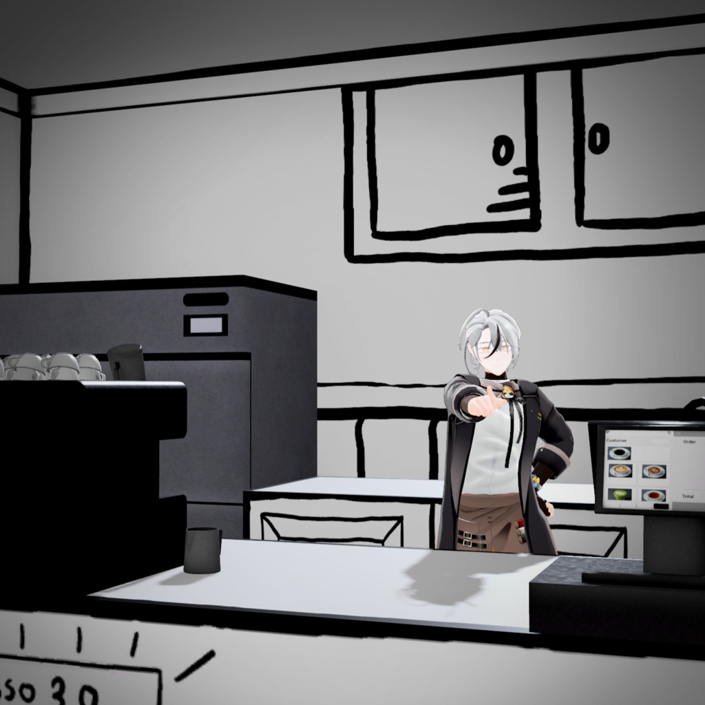 ▣Warudo Standard▣ 2D Toon Cafe